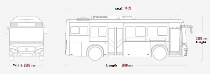 Autobus électrique pur de 8 mètres modèle TEG6803BEV avec une capacité maximale de 70 personnes 2